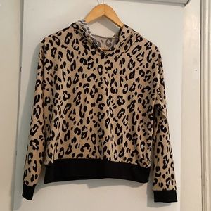 Tart Intimates Leopard Cheetah Hoodie Long-Sleeve Pajama Set, M